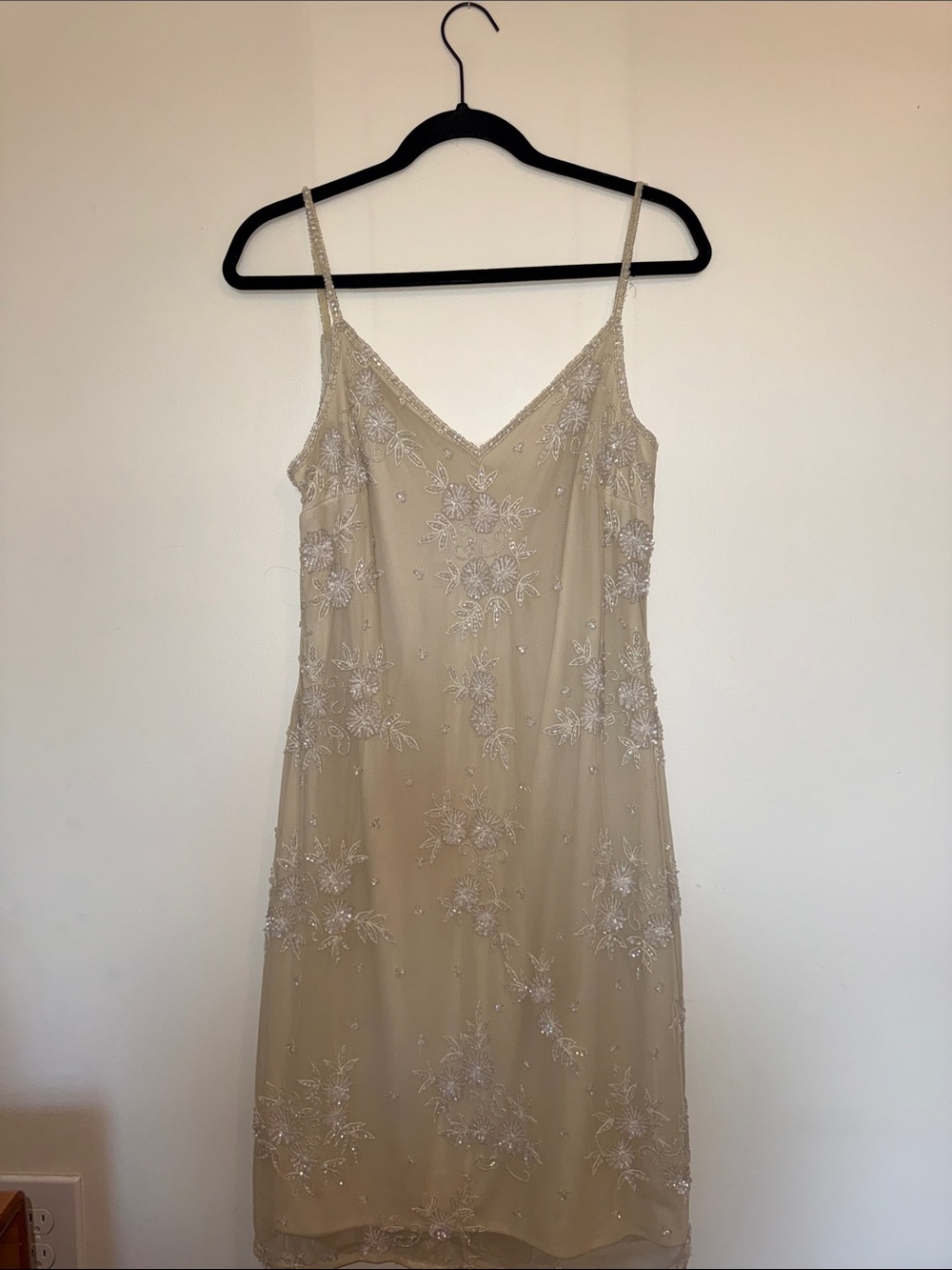 Vintage sequence embroidered slip